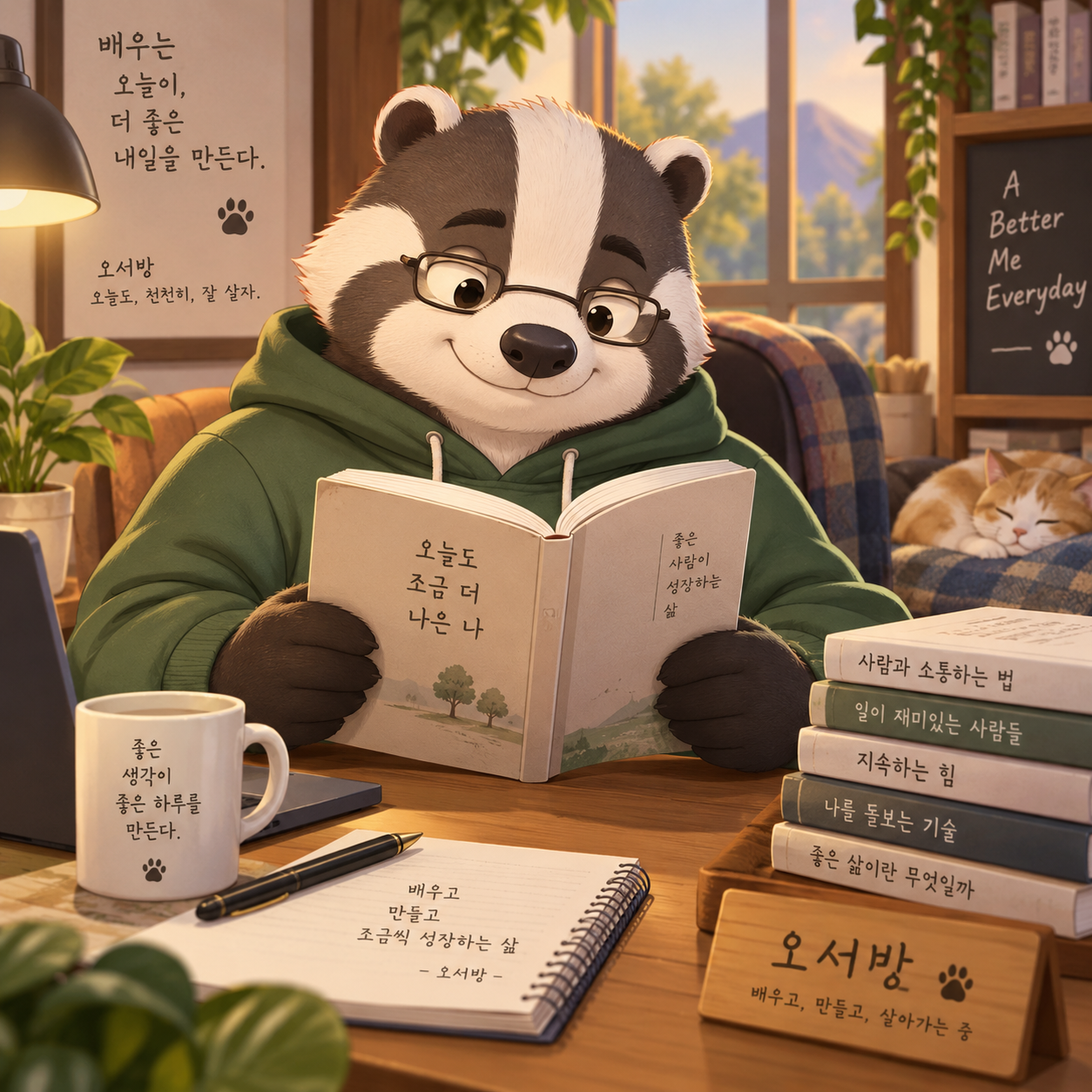 독서하는 오서방