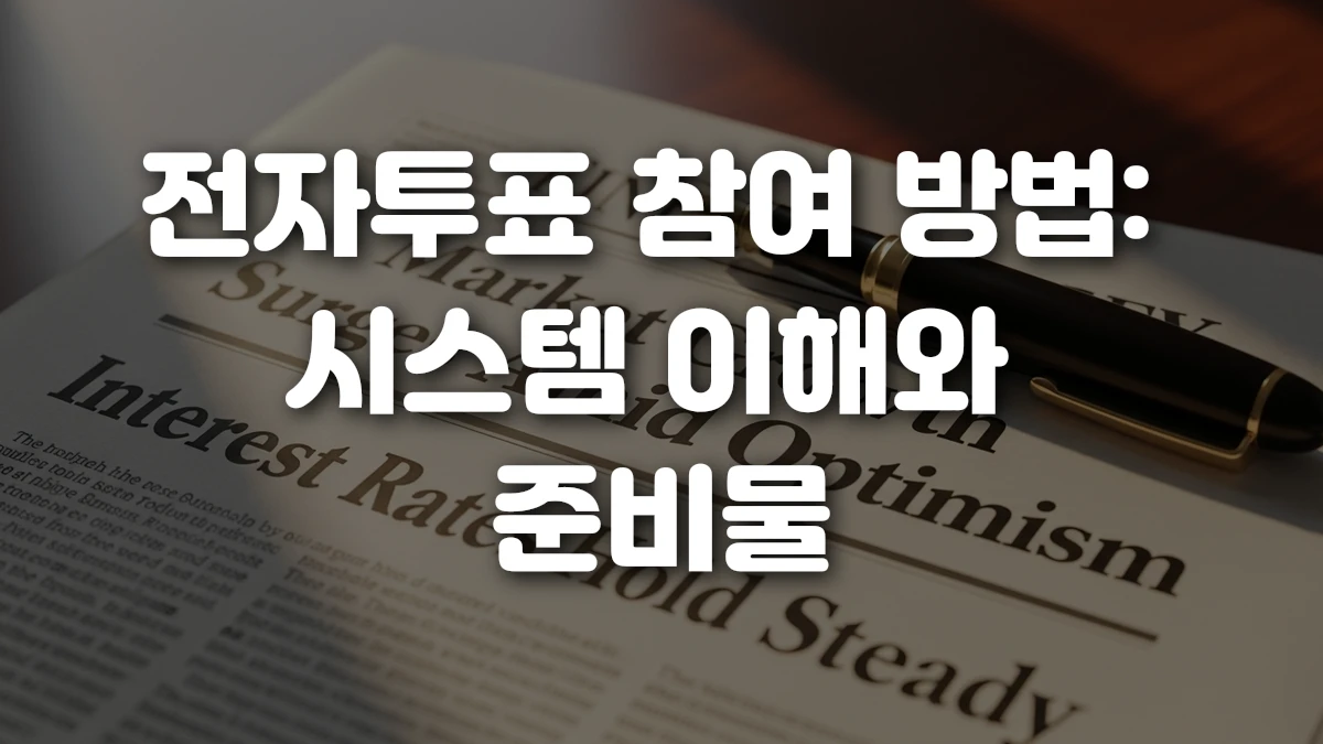 전자투표 참여 방법 시스템 이해와 준비물