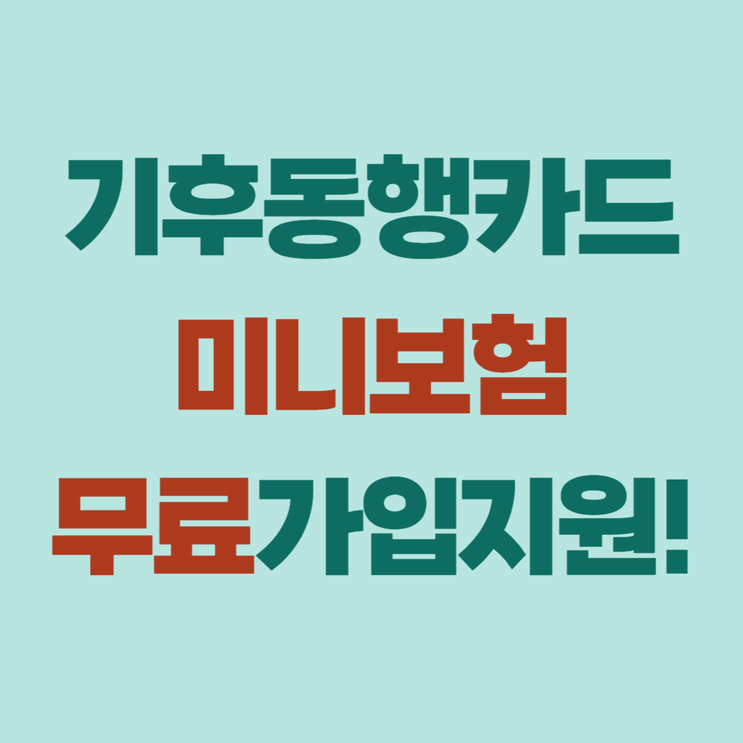 기후동행카드 미니보험 무료가입지원 이미지