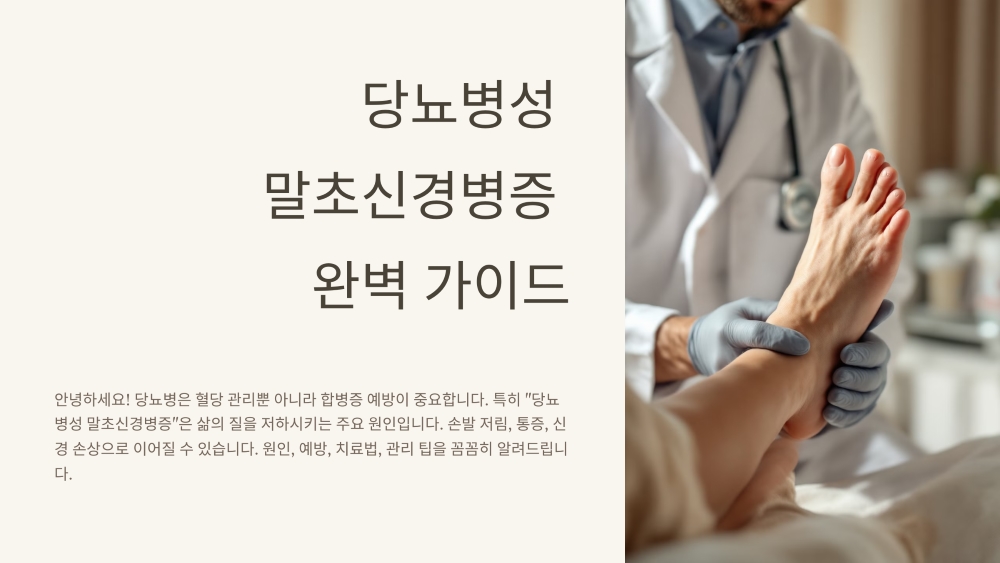 당뇨병성 말초신경병증 원인과 증상 관리 방법