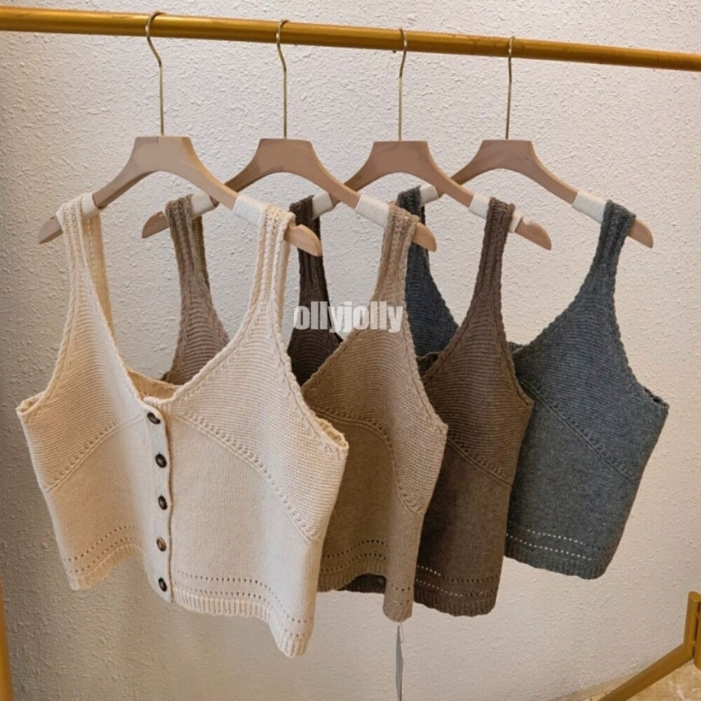 니트 뷔스티에탑 크롭 니트 조끼 올리졸리 GS671