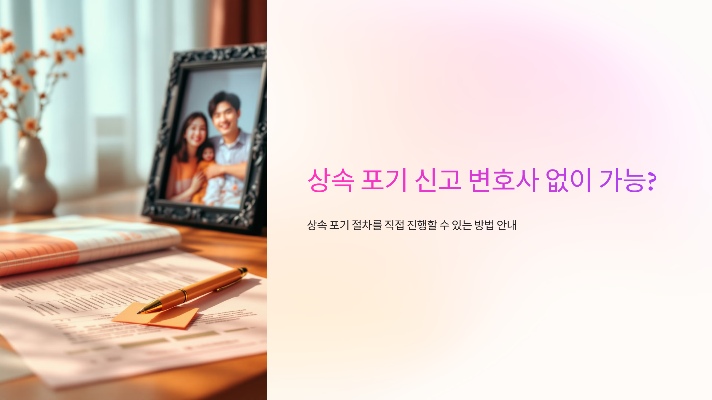 상속 포기 신고 변호사 없이 가능?