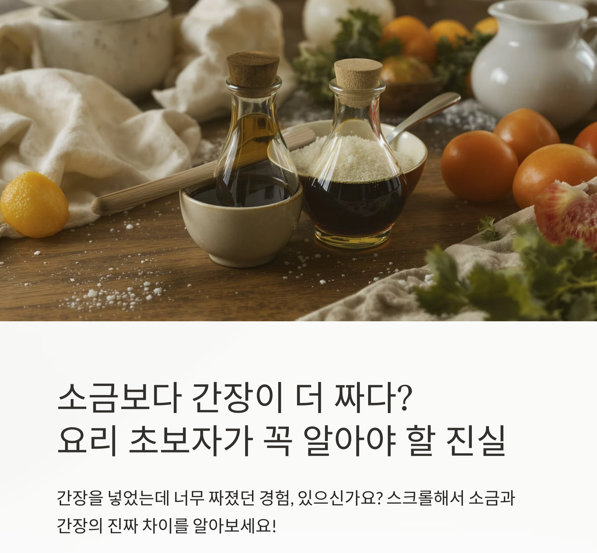 소금보다 간장이 짜다? 진짜일까? 제대로 짚는 간 비교법