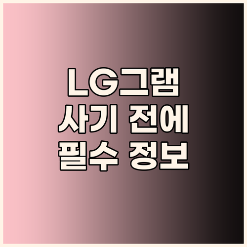 LG 그램 구매 전 반드시 알아야 할..