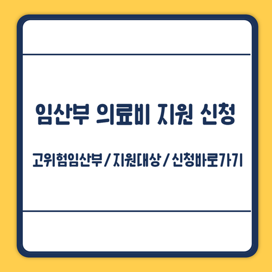 고위험임산부 의료비 지원