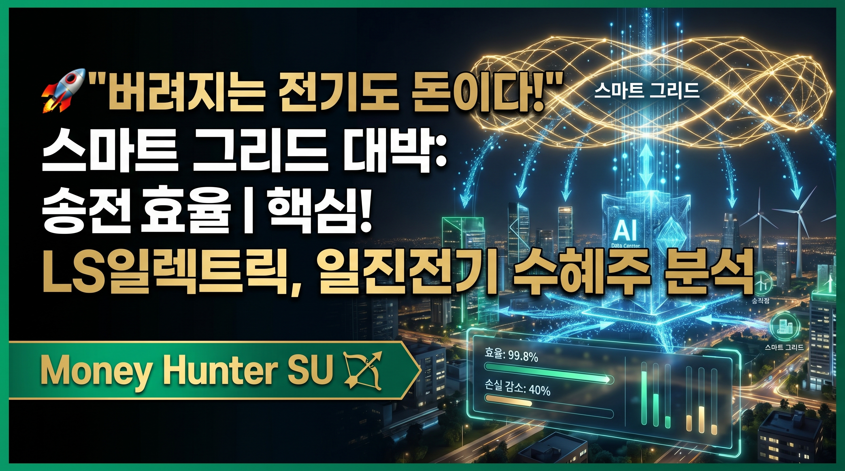 버려지는 전기가 곧 돈이다!" 스마트 그리드 잭팟: 송전 효율화의 맥점! LS일렉트릭&middot;일진전기 수혜주 분석