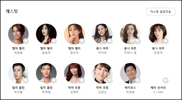 뮤지컬 시카고 출연진 안내