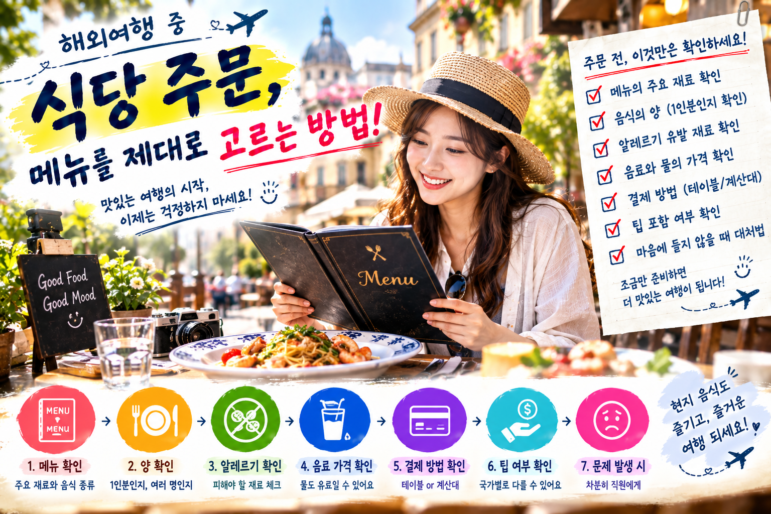 해외여행시 식당 주문방법