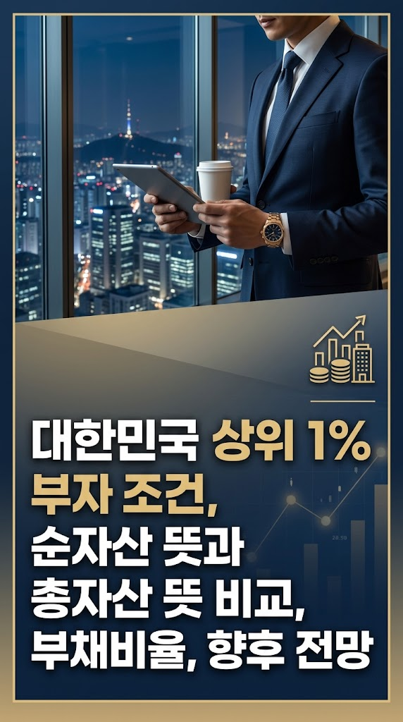 대한민국 상위 1% 부자 조건, 순자산 뜻과 총자산 뜻 비교, 부채비율, 향후 전망