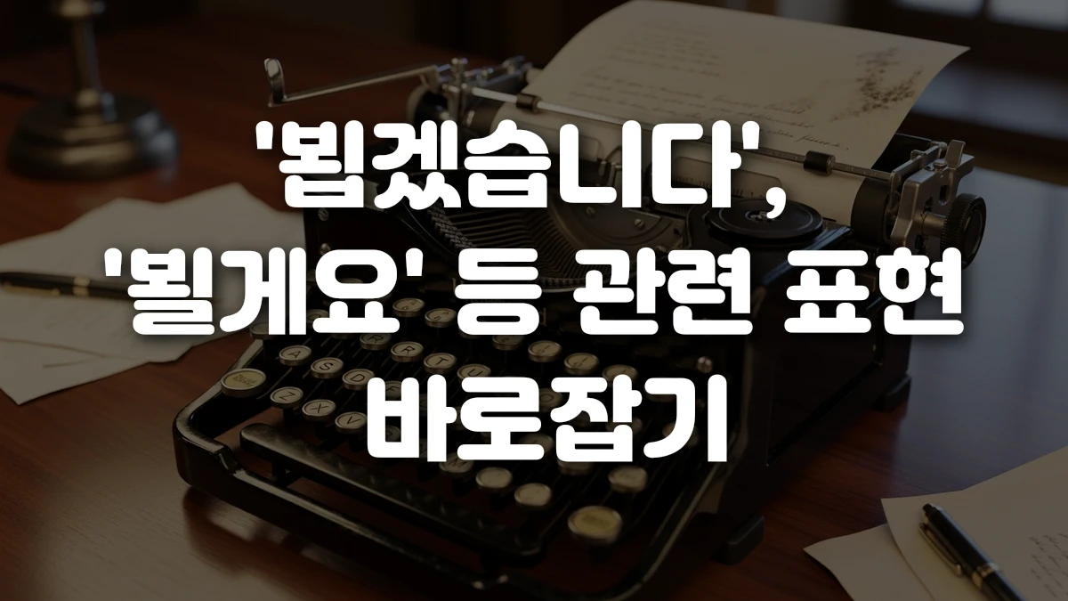 뵙겠습니다 뵐게요 등 관련 표현 바로잡기