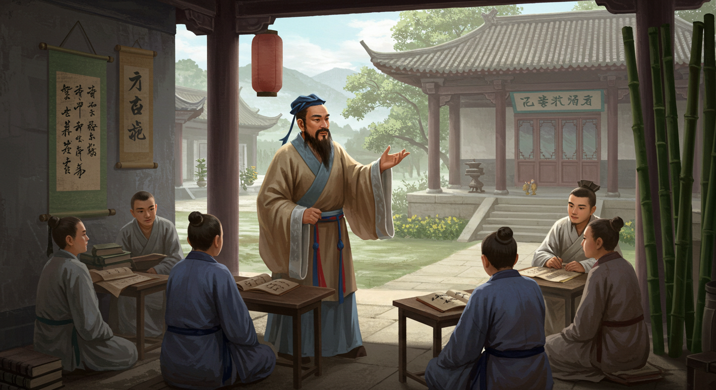 제자들을 가르치는 공자 이미지