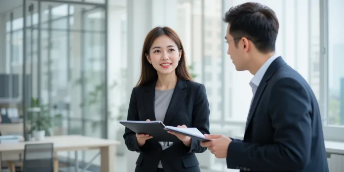 정책자금 상담 중인 여성 사업가