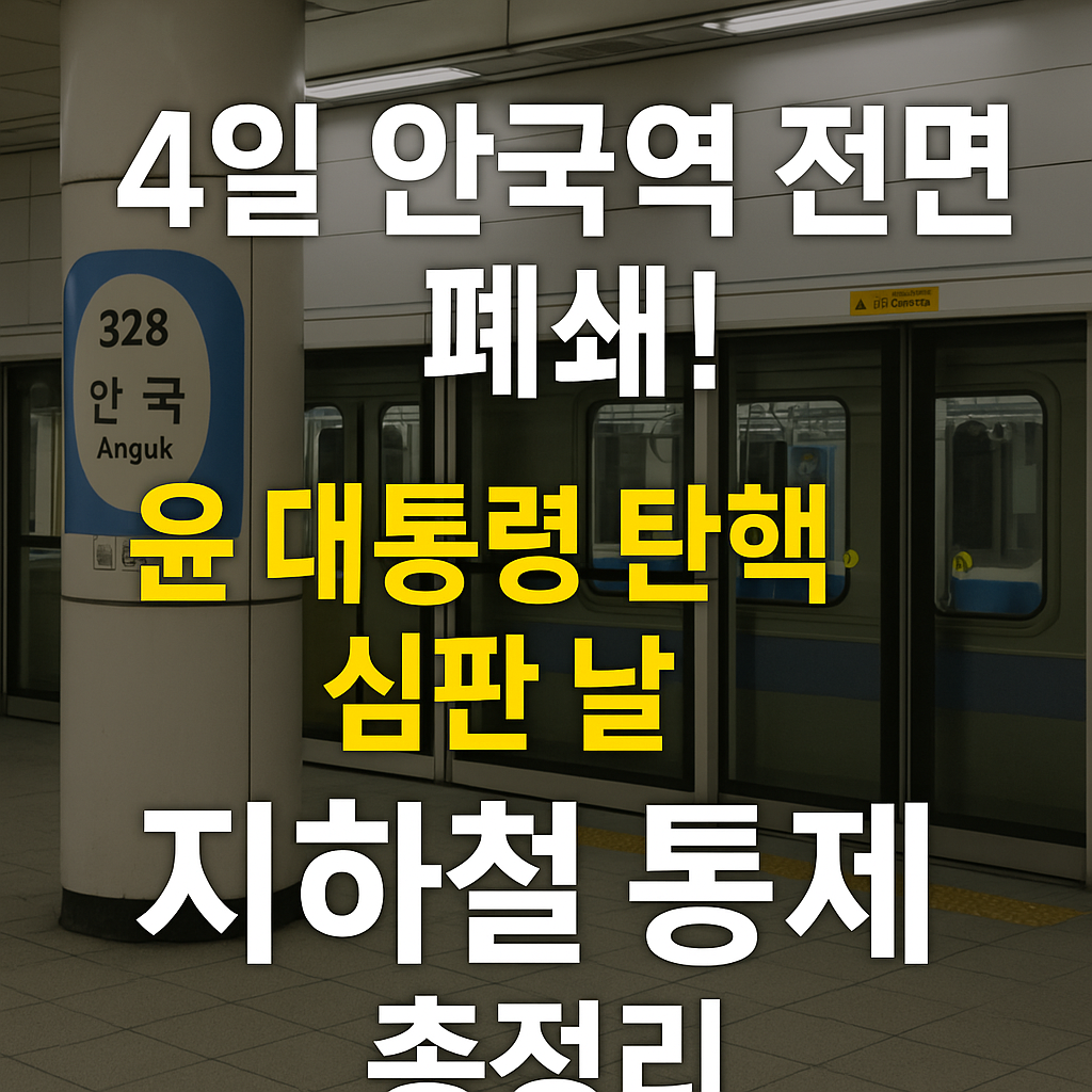 4월 4일 안국역 전면 폐쇄!