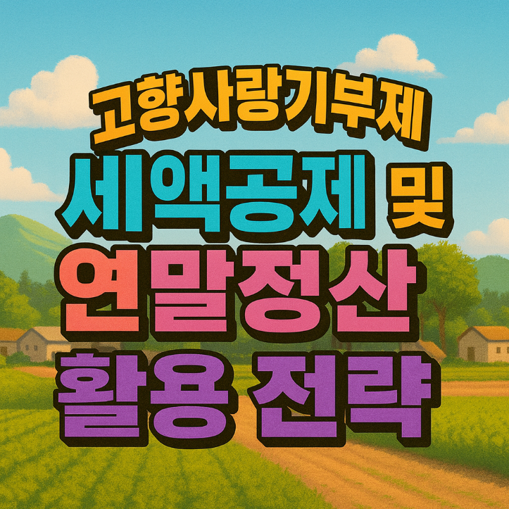 고향사랑기부제 세액공제 및 연말정산 활용 전략