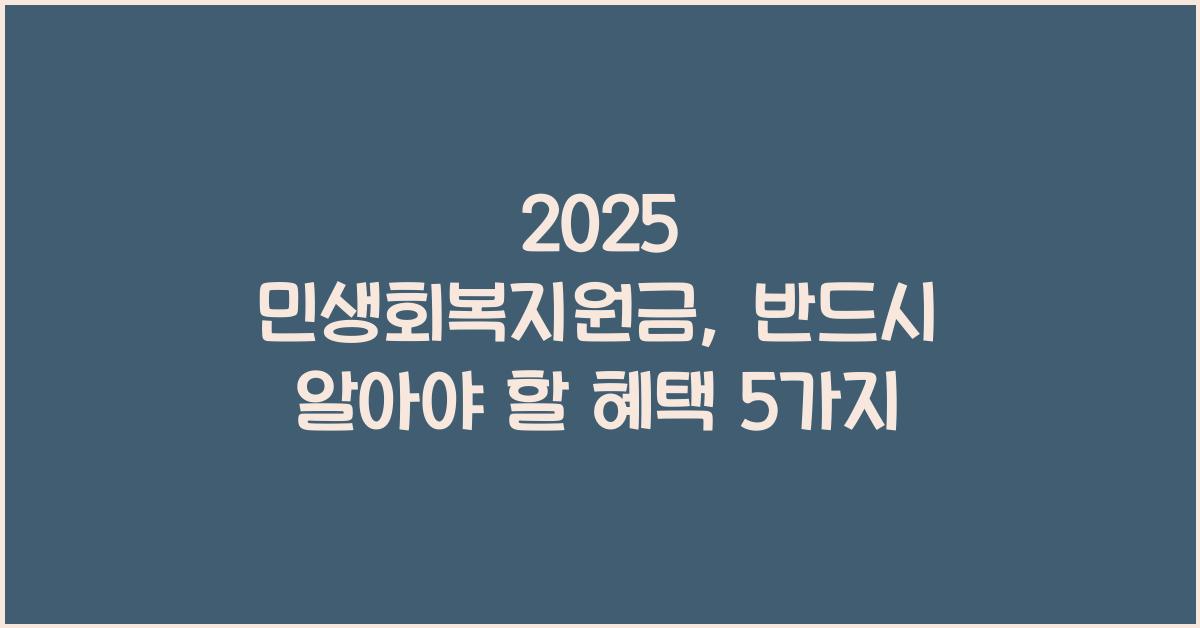 2025 민생회복지원금