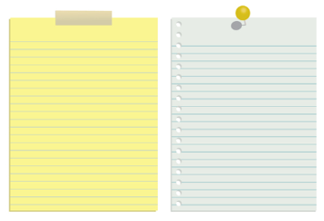 노란색 메모장과 푸른색 메모장