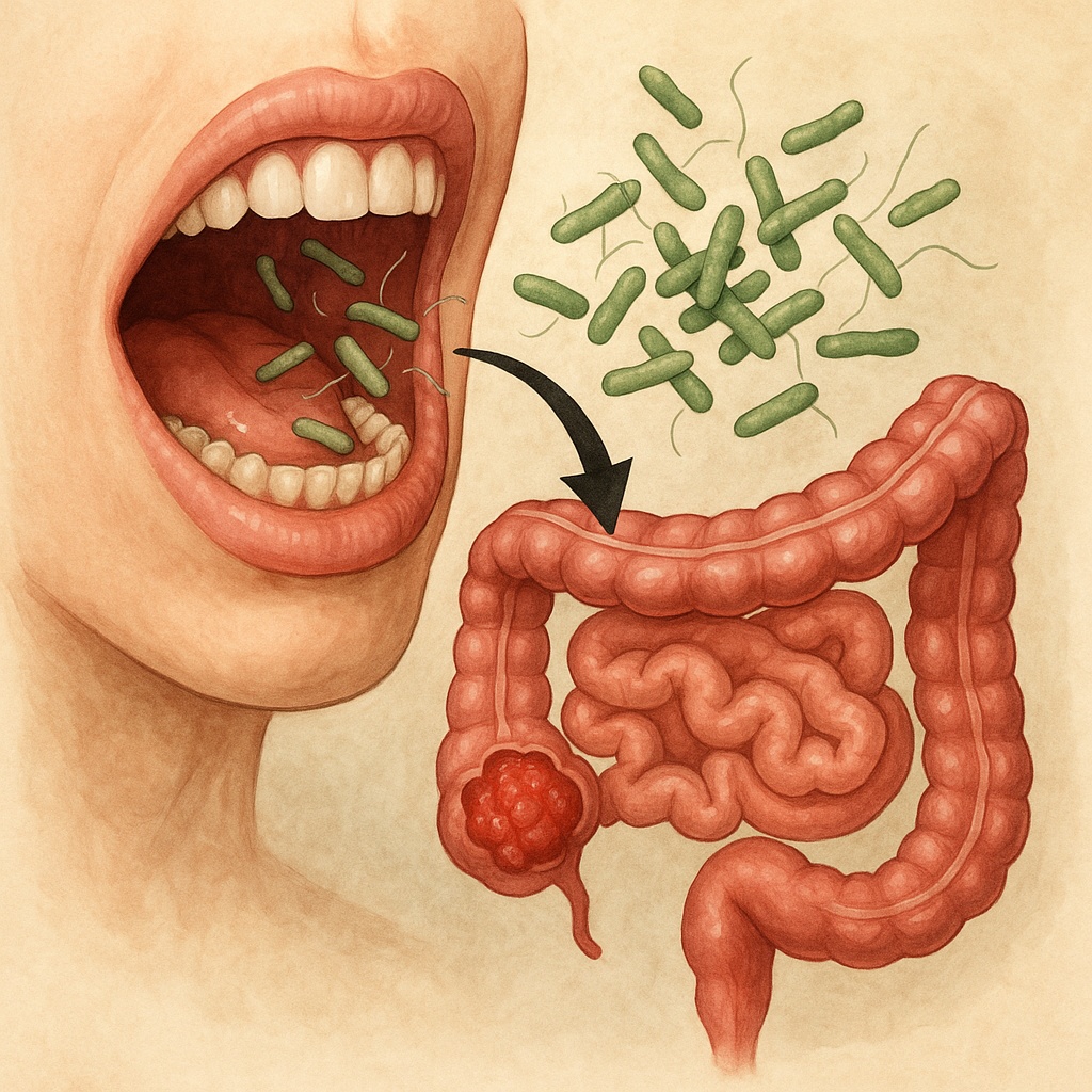 구강세균과 결장암 관련 이미지