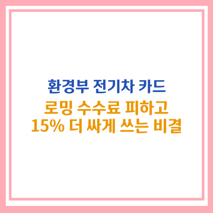 환경부 전기차 카드