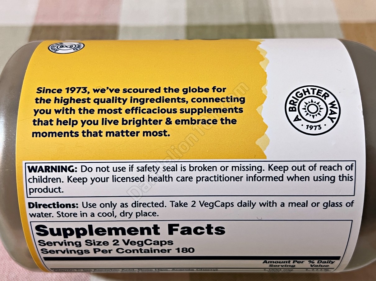 솔라레이 슈퍼 바이오 비타민 C 1000mg (Solaray Super Bio Vitamin C 1000mg) 경고, 지침