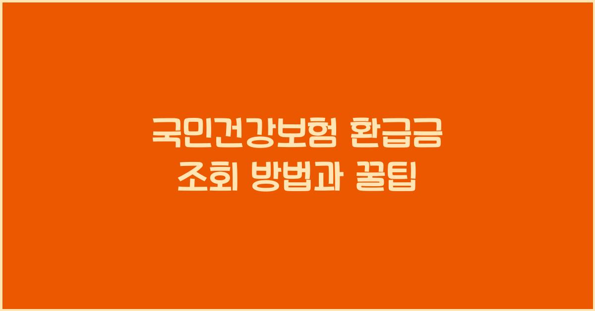 국민건강보험 환급금 조회