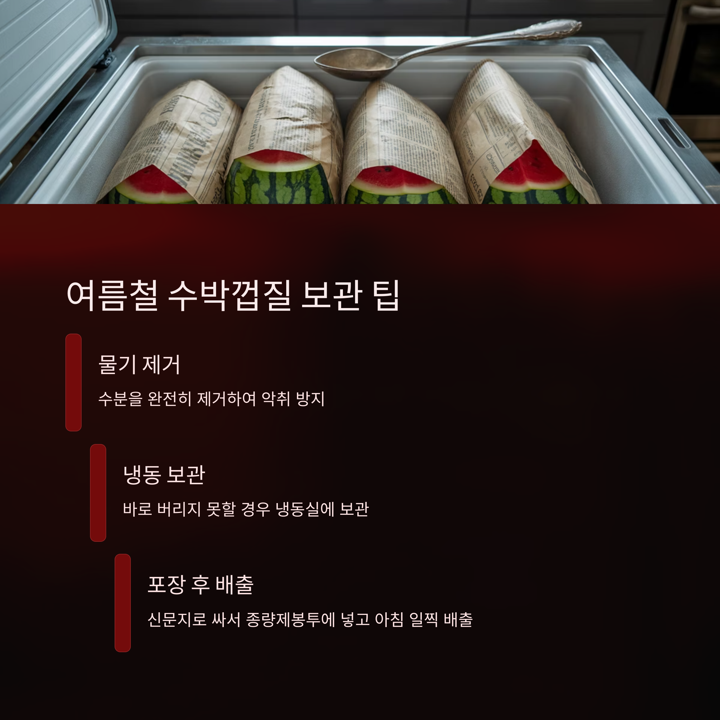 여름철 수박껍질, 벌레&middot;악취 막는 보관법