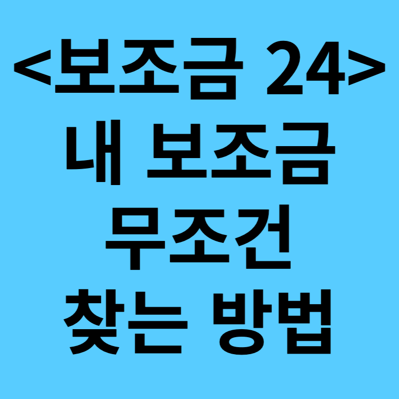 정부 보조금 24 나의 보조금 무조건 받는 방법