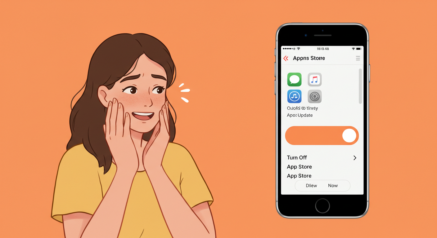 앱스토어 자동 업데이트를 끄는 모습