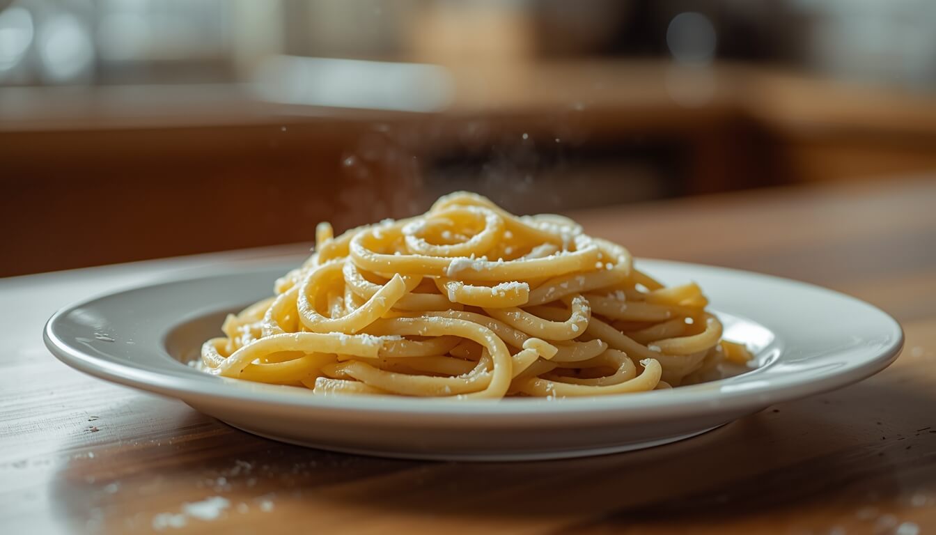 소금 없이 삶아 탄력이 없고 불어버린 파스타 면발