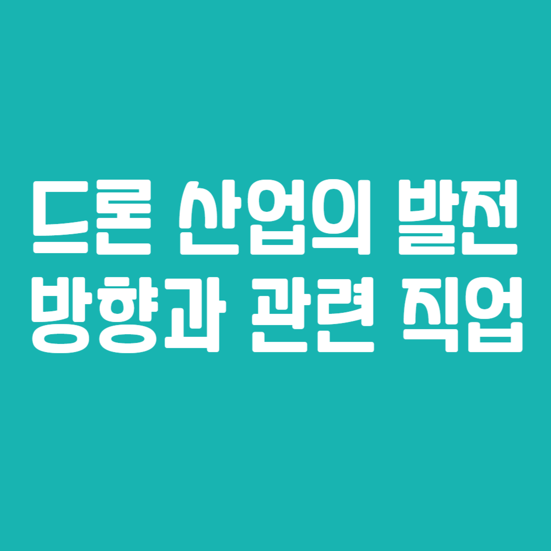 드론 산업의 발전 방향과 관련 직업