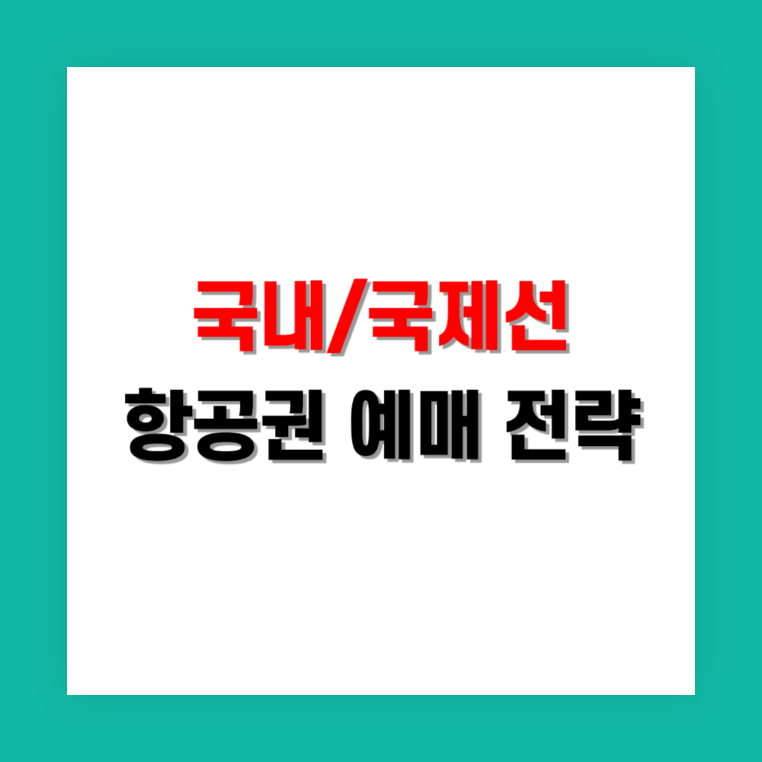 국내선과 국제선 항공권 예매 전략