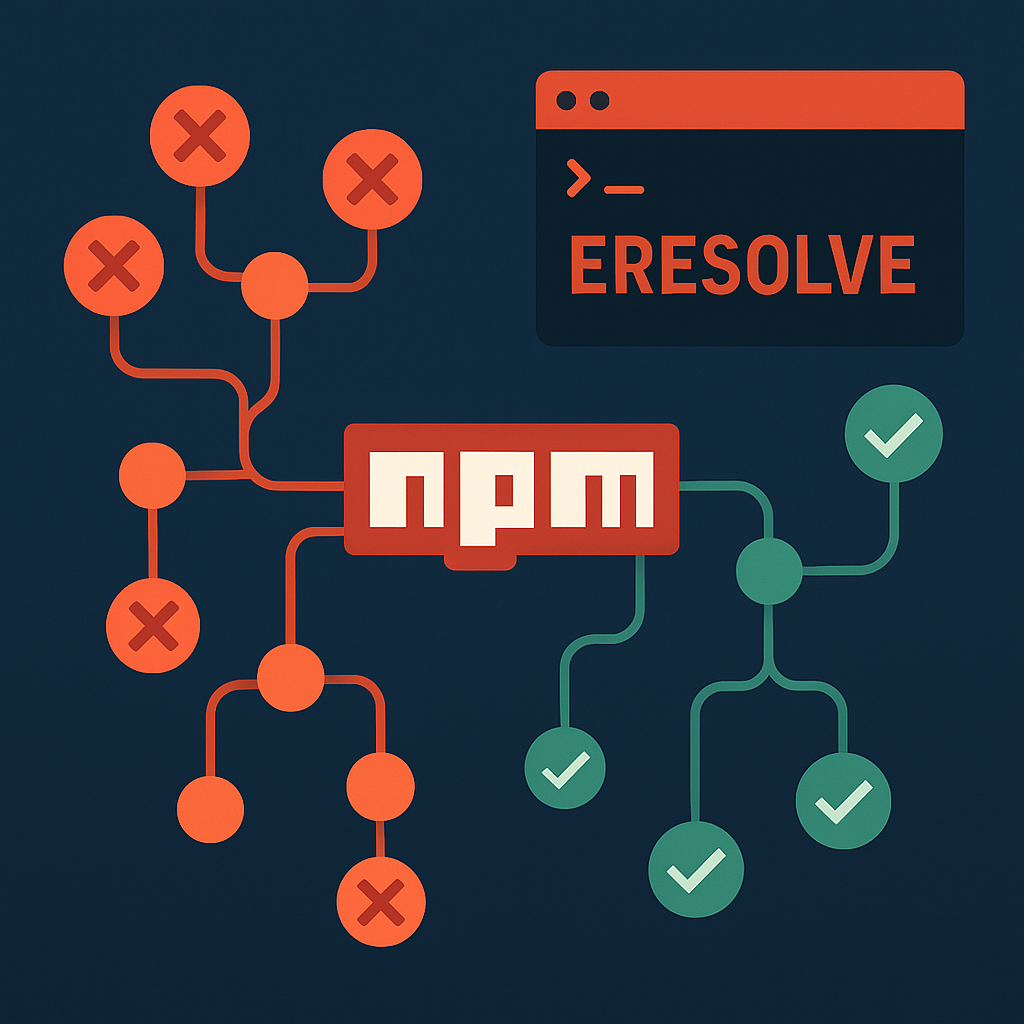 npm ERESOLVE dependency conflict error resolution guide with step-by-step troubleshooting methods