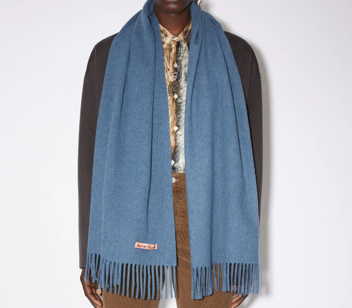 울 프린지 스카프 - 오션 블루 멜란지 사진3