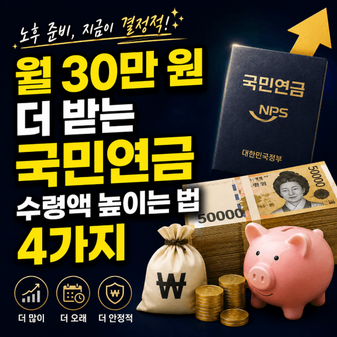 월 30만 원 더 받는 국민연금 수령액 높이는 법 - 4가지