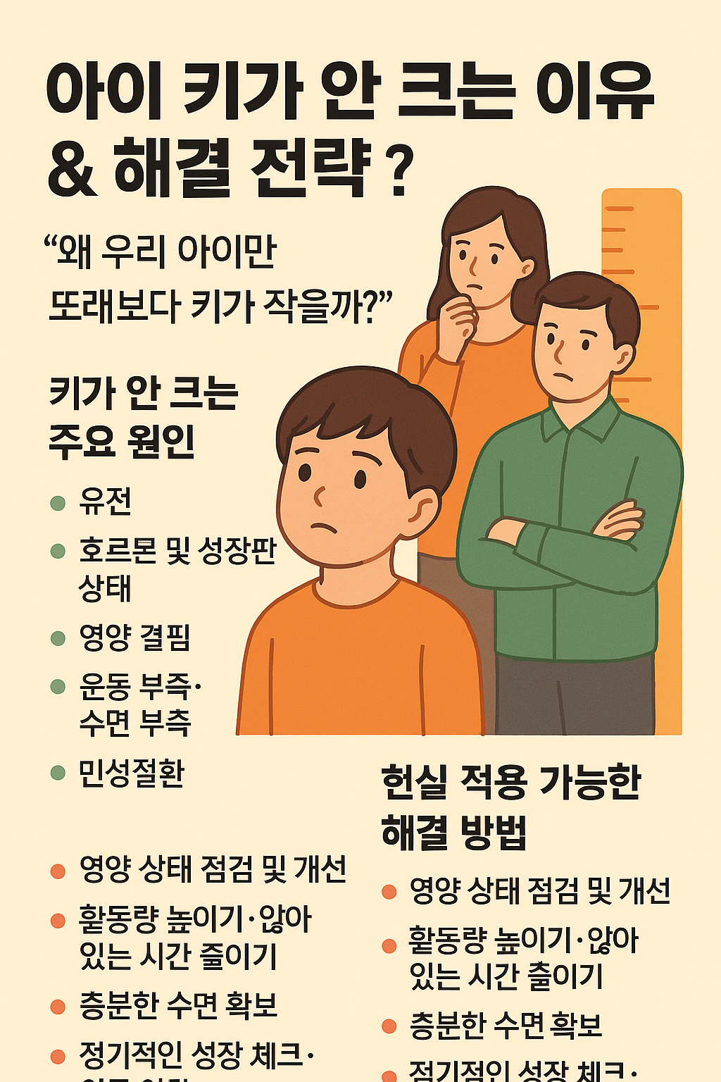 키가 안 크는 주요 원인