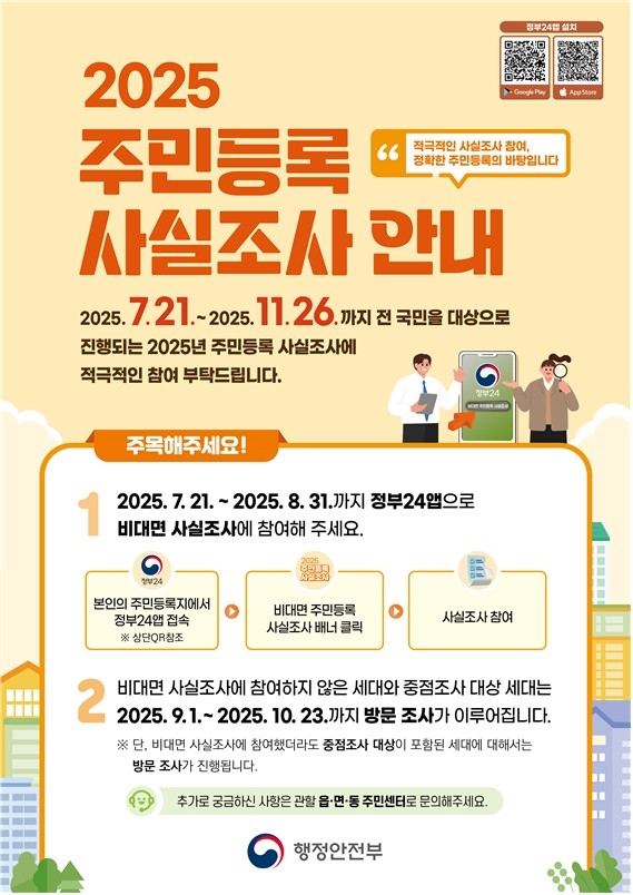 2025 주민등록 사실조사 기간·방법 총정리