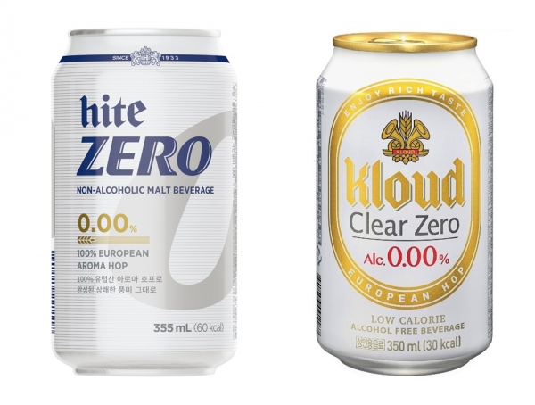 좌) 하이트제로, 우) 클라우드 클리어제로 이게 진짜 무알콜 맥주!!