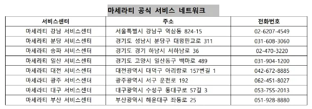마세라티 서비스센터