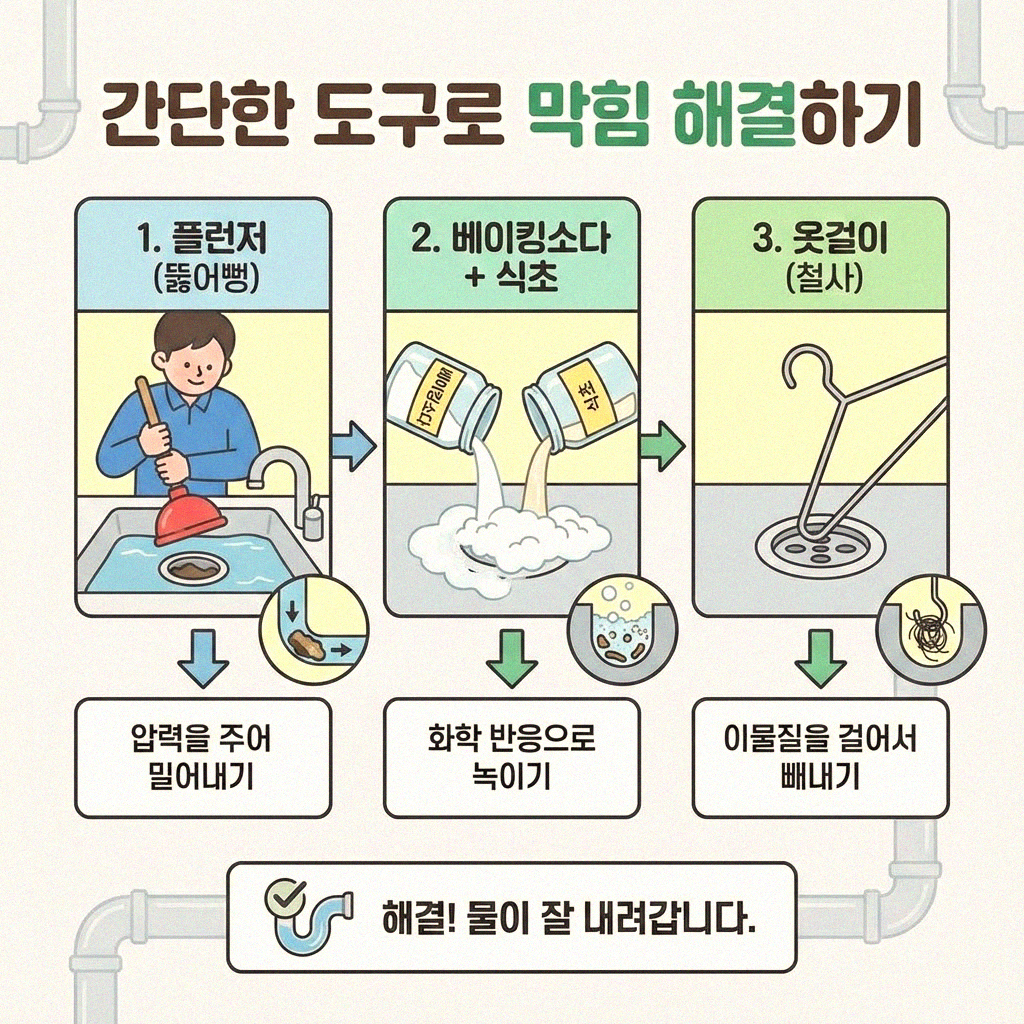 화장실 세면대 막힘 뻥 뚫는 기똥찬 비법 공개