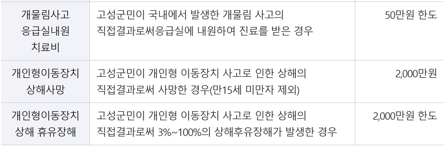 고성군 군민안전보험