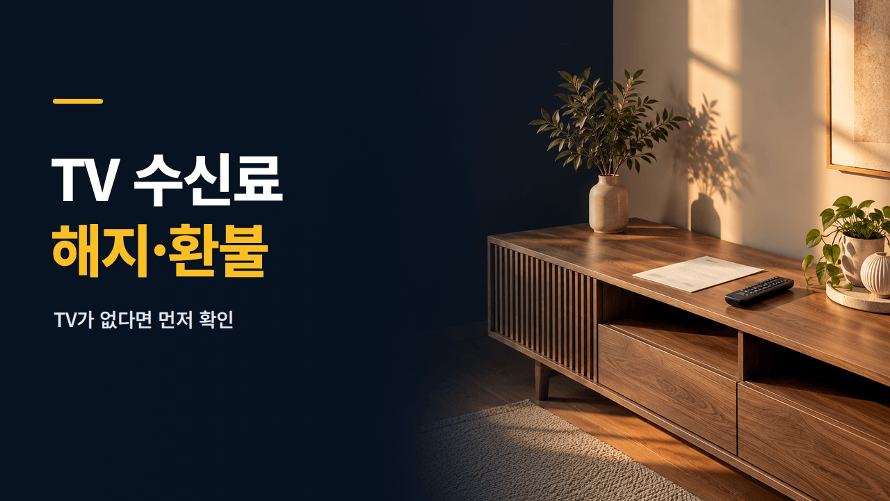 TV 수신료 해지&middot;환불 신청 ❘ TV 없을 때 말소&middot;아파트 확인 순서