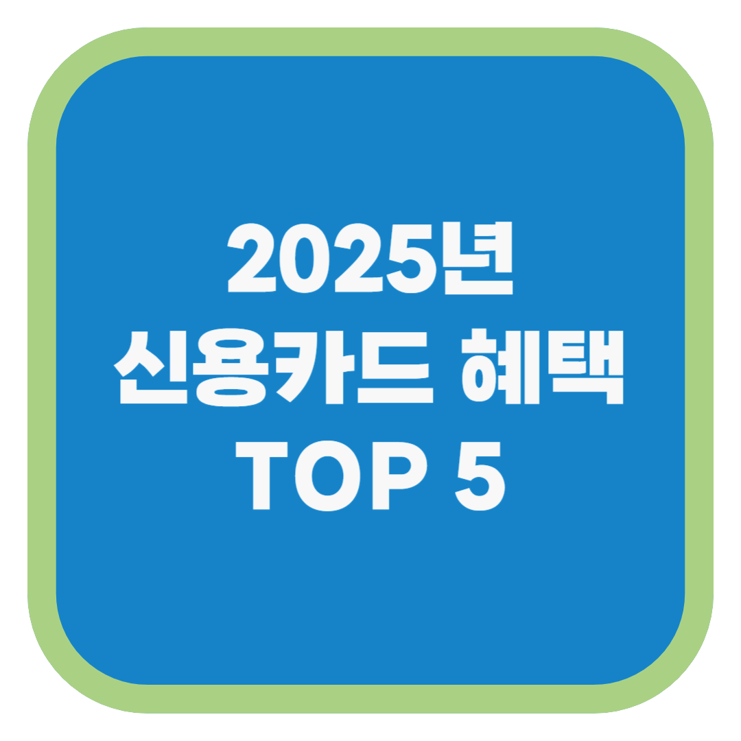 2025년 신용카드 혜택 TOP 5