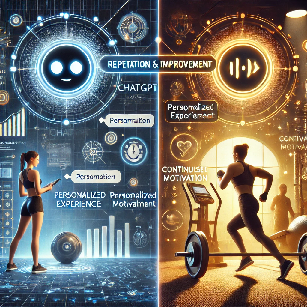 ChatGPT와 운동의 공통점(개요, 반복 훈련과 성능 향상, 사용자 맞춤형 경험 제공, 지속적인 동기 부여와 성장)
