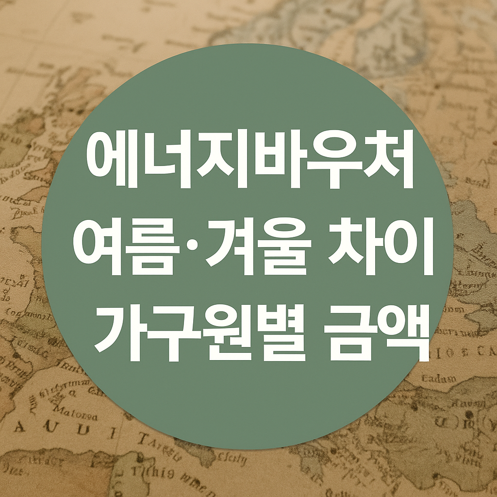 에너지바우처 여름·겨울 차이 정리|가구원 수별 지원금 비교 (2025)