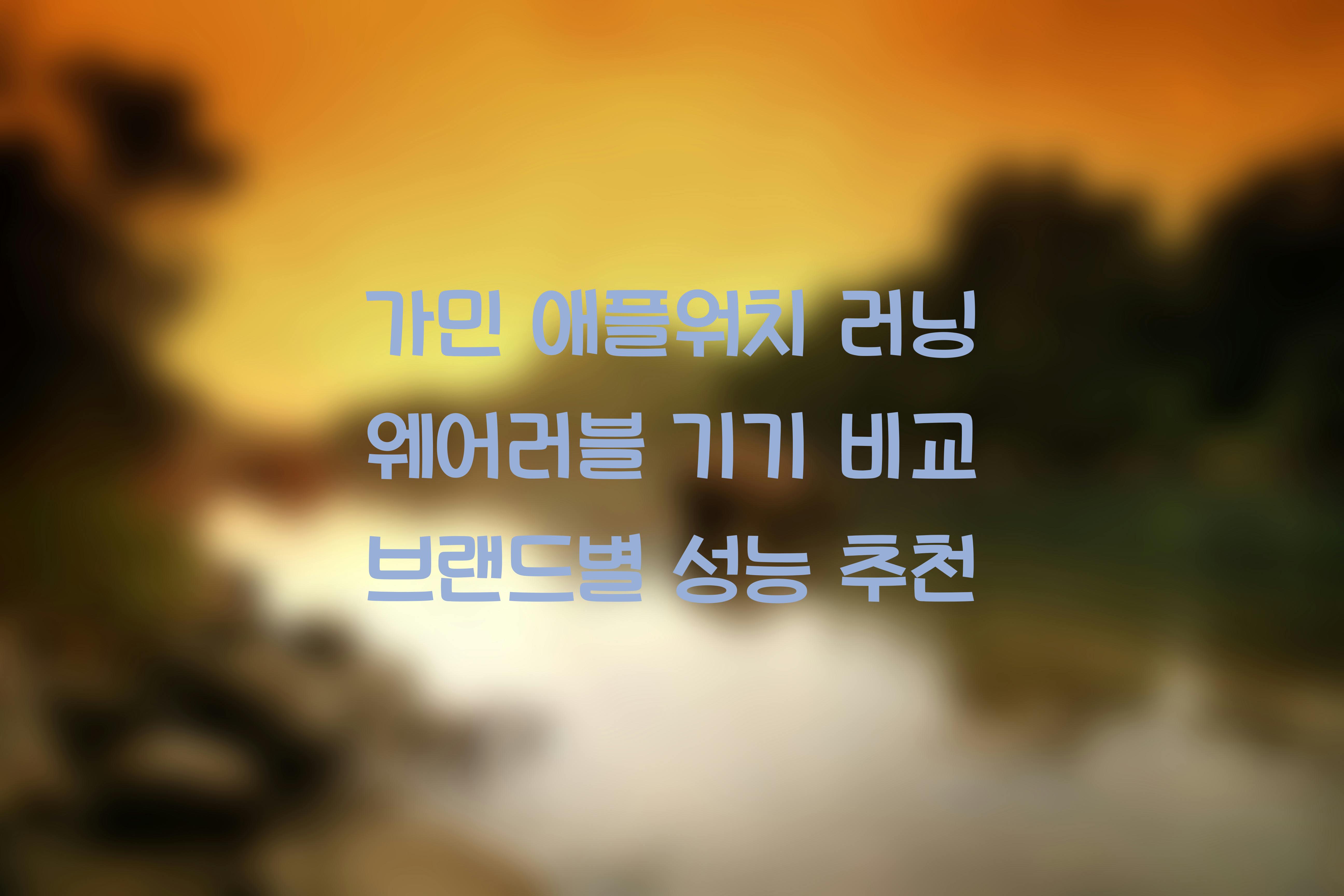 러닝 웨어러블 기기 비교