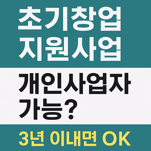 개인사업자인데 초기창업지원