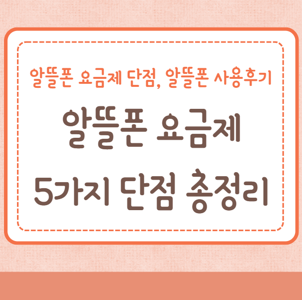 구매 전 알아야 할 알뜰폰 요금제 단점 총정리