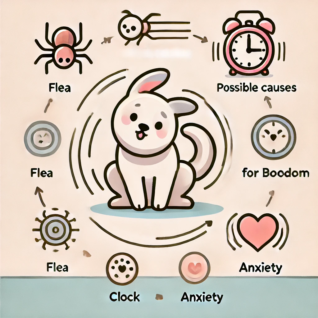 강아지가 꼬리 무는 이유