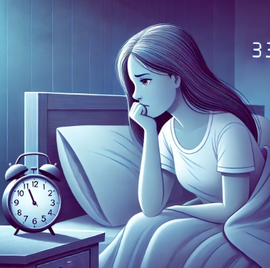불면증에 시달리는 만성 피로 여자