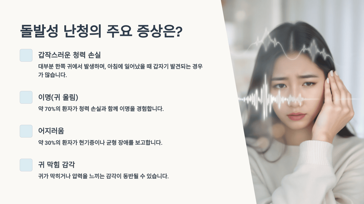 돌발성 난청의 주요 증상은?