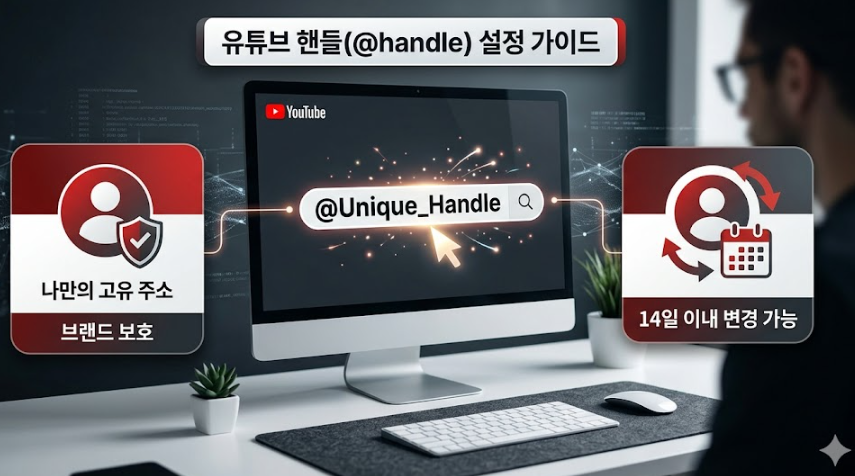 유튜브 핸들(Handle) 설정 및 채널 고유 주소 만드는 법